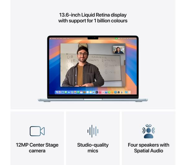 APPLE MacBook Air 13.6" (2025) - M4, 256 GB SSD, Sky Blue image number 5 of 11
