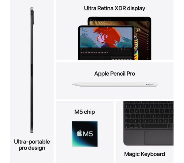APPLE 13" iPad Pro (2025) - 256 GB, Black image number 7 of 9