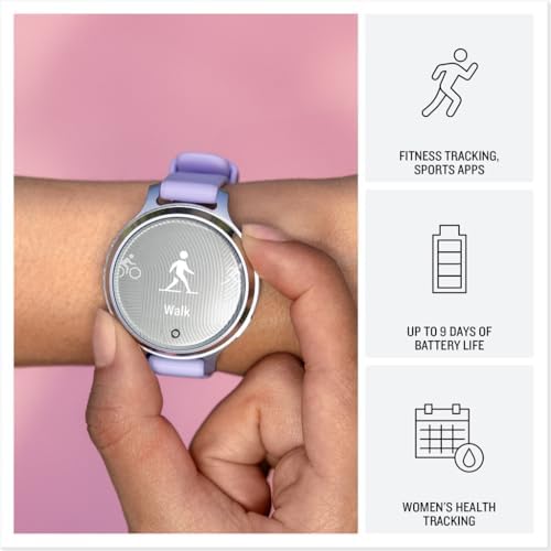 Garmin Lily 2 Active, 38mm GPS smartwatch, stylish smaller watch, fitness tracker with hidden display, sports apps,patterned lens, bright touchscreen display, up to 9 days battery life, Purple Jasmine|B0DGWJ8FYW