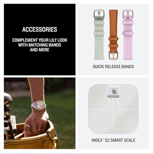 Garmin Lily 2 Active, 38mm GPS smartwatch, stylish smaller watch, fitness tracker with hidden display, sports apps,patterned lens, bright touchscreen display, up to 9 days battery life, Purple Jasmine|B0DGWJ8FYW