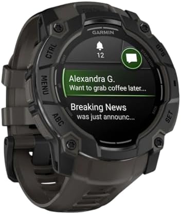 Garmin Instinct 3, 50mm rugged GPS smartwatch, Black/Charcoal band|B0DSC8GLRX