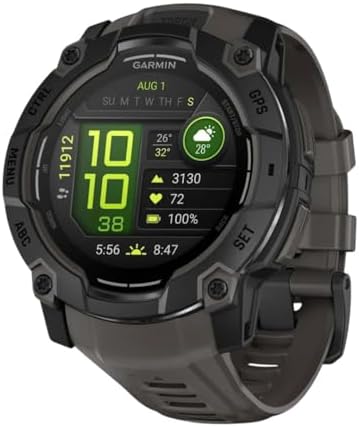 Garmin Instinct 3, 50mm rugged GPS smartwatch, Black/Charcoal band|B0DSC8GLRX