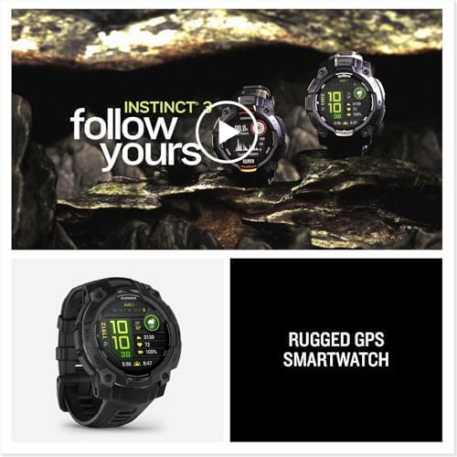Garmin Instinct 3, 45mm rugged GPS smartwatch, Black|B0DSC8JF59