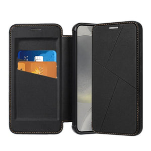 Magnetic Armor Series RFID Card Slots Leather Phone Case, For Samsung Galaxy S25 5G, For Samsung Galaxy S25+ 5G, For Samsung Galaxy S25 Ultra 5G, For Samsung Galaxy S24 Ultra 5G