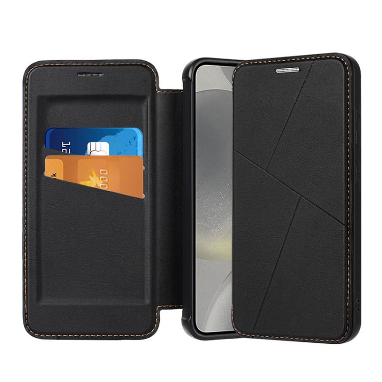 Magnetic Armor Series RFID Card Slots Leather Phone Case, For Samsung Galaxy S25 5G, For Samsung Galaxy S25+ 5G, For Samsung Galaxy S25 Ultra 5G, For Samsung Galaxy S24 Ultra 5G