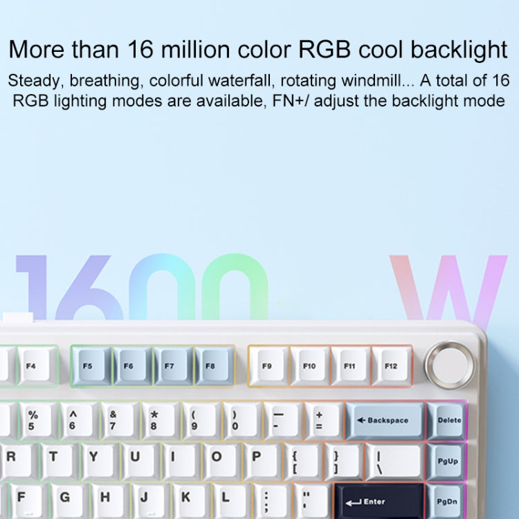 AULA F75 80 Keys Wired/2.4G/Bluetooth Three Model Customized RGB Mechanical Keyboard