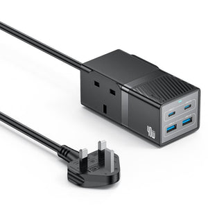 Yesido MC37 40W 6 In 1 Dual Type-C and Dual USB-A with 2 Socket Desktop GaN Power Socket Power Strip, MC37