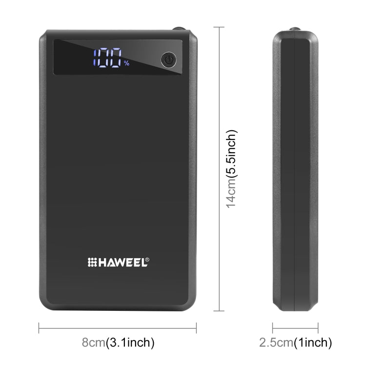 HAWEEL DIY 6 x 18650 Battery 24W Fast Charge Power Bank Box Case with Display, Not Include Battery, 6 x 18650 Battery