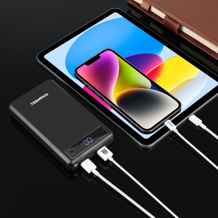 HAWEEL DIY 6 x 18650 Battery 24W Fast Charge Power Bank Box Case with Display, Not Include Battery, 6 x 18650 Battery