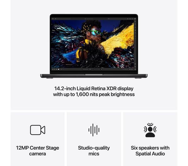 APPLE MacBook Pro 14" (2024) - M4 Pro, 512 GB SSD, Space Black image number 6 of 8