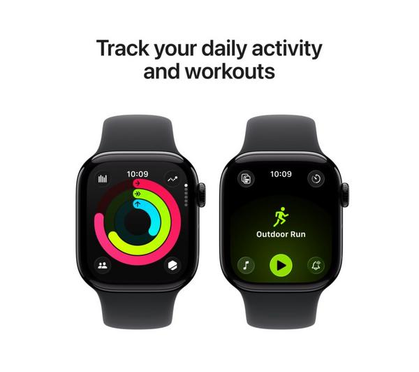 APPLE Watch Series 11 - 42 mm Jet Black Aluminium Case with Black Sport Band, M/L image number 4 of 10