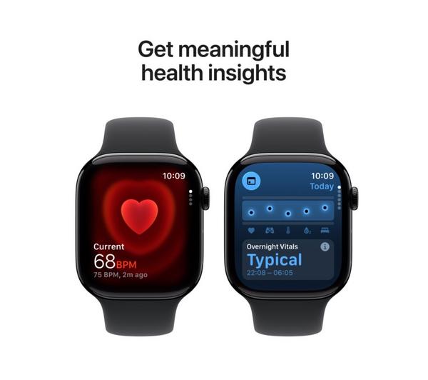 APPLE Watch Series 11 - 46 mm Jet Black Aluminium Case with Black Sport Band, M/L image number 5 of 10