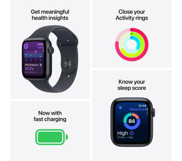 APPLE Watch SE 3 - 40 mm Midnight Aluminium Case with Midnight Sport Band, S/M image number 3 of 10