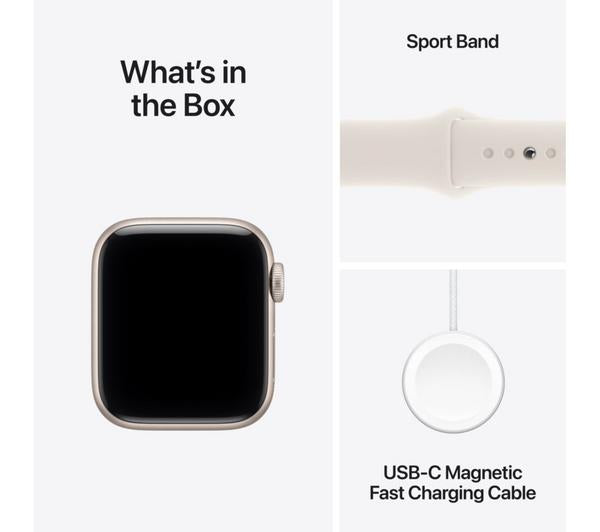APPLE Watch SE 3 - 40 mm Starlight Aluminium Case with Starlight Sport Band, S/M image number 9 of 10