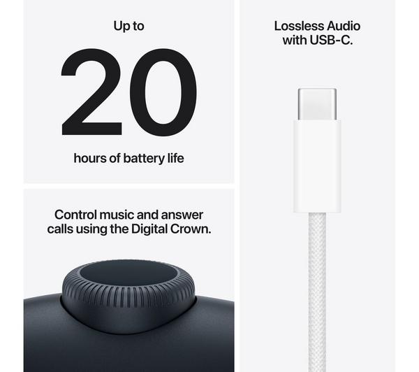 APPLE AirPods Max 2 Wireless Bluetooth Noise-Cancelling Headphones - Midnight image number 8 of 9