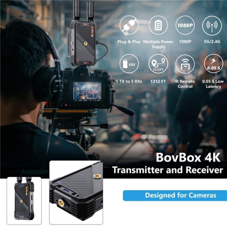 BOVBOX 082 1080P H.265 Low Latency 400m Transmitter Receiver HDMI Wireless Extender, US Plug, UK Plug, EU Plug, AU Plug