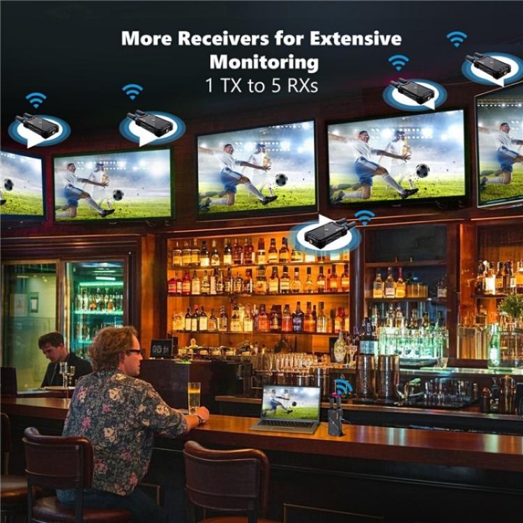 BOVBOX 082 1080P H.265 Low Latency 400m Transmitter Receiver HDMI Wireless Extender, US Plug, UK Plug, EU Plug, AU Plug