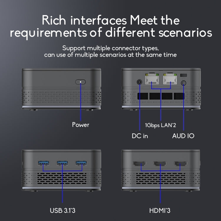 12th Alder Lake Dual Gigabit LAN+3 HDMI 4K HD Pocket Mini PC, T9 Plus N100 DDR5 16G+1TB EU Plug, T9 Plus N100 DDR5 16G+1TB UK Plug