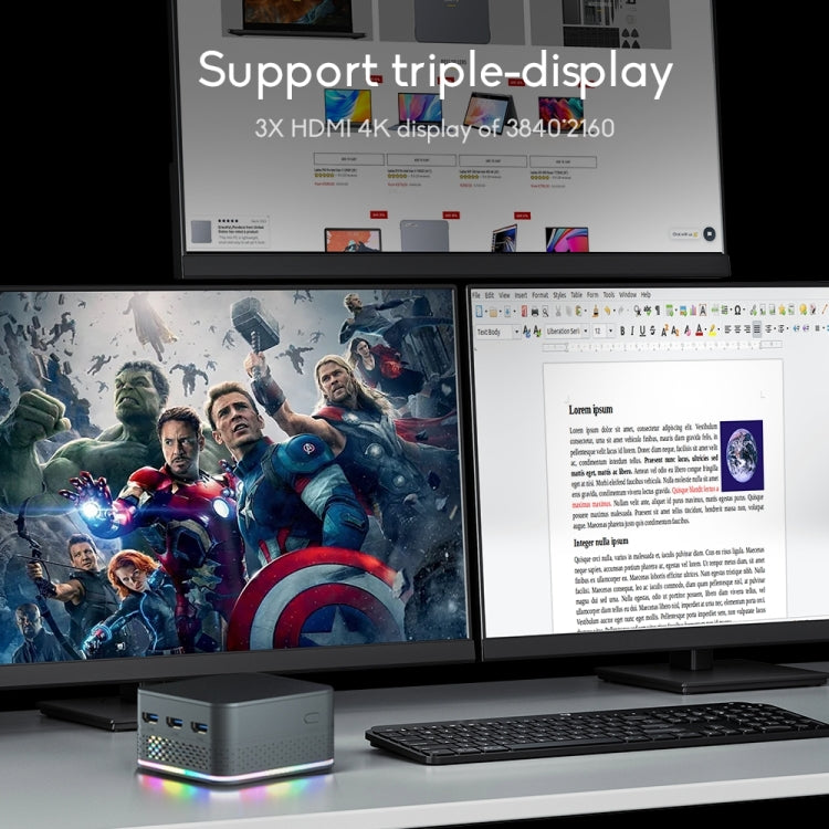 12th Alder Lake Dual Gigabit LAN+3 HDMI 4K HD Pocket Mini PC, T9 Plus N100 DDR5 16G+1TB EU Plug, T9 Plus N100 DDR5 16G+1TB UK Plug