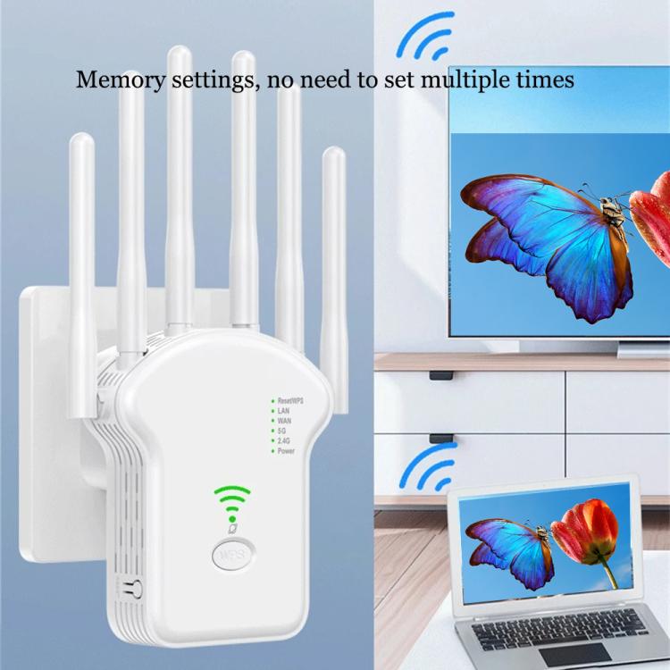 Urant U13 1200Mbps 2.4G/5G Dual Band WiFi Repeater Signal Amplifier, US Plug White, EU Plug White, US Plug Black, EU Plug Black