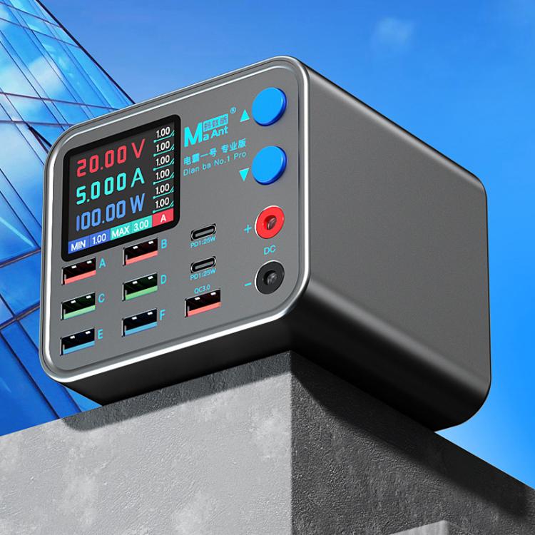 MaAnt DianBa No.1 Pro Multi-port Charger 9-ports With Digital Display Power Wireless Charger, DianBa No.1 Pro, EU Plug