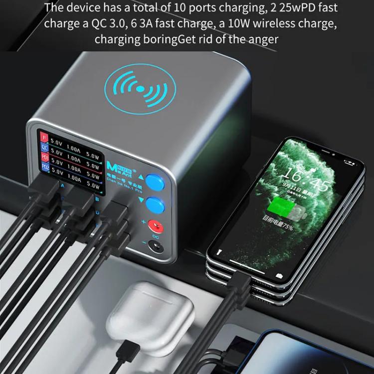 MaAnt DianBa No.1 Pro Multi-port Charger 9-ports With Digital Display Power Wireless Charger, DianBa No.1 Pro, EU Plug
