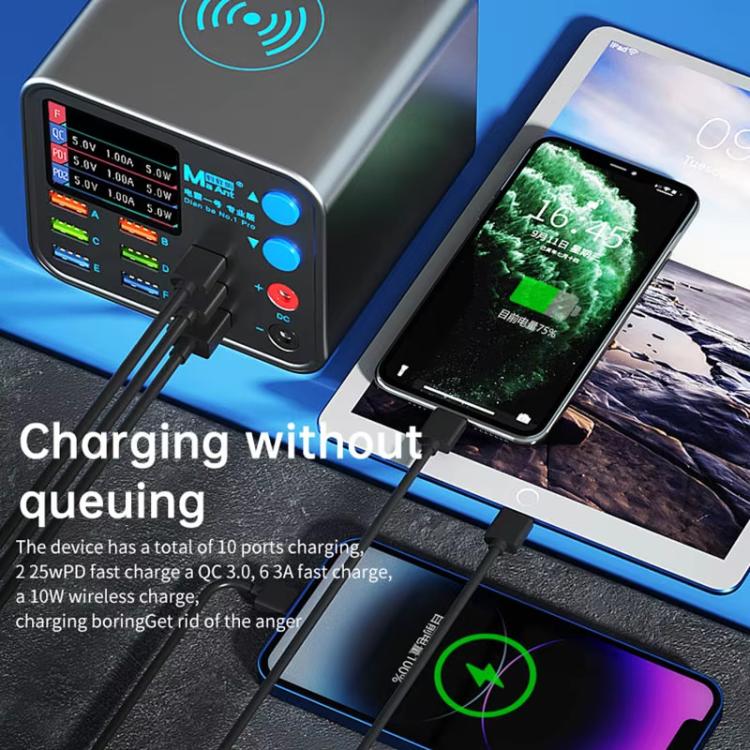 MaAnt DianBa No.1 Pro Multi-port Charger 9-ports With Digital Display Power Wireless Charger, DianBa No.1 Pro, EU Plug