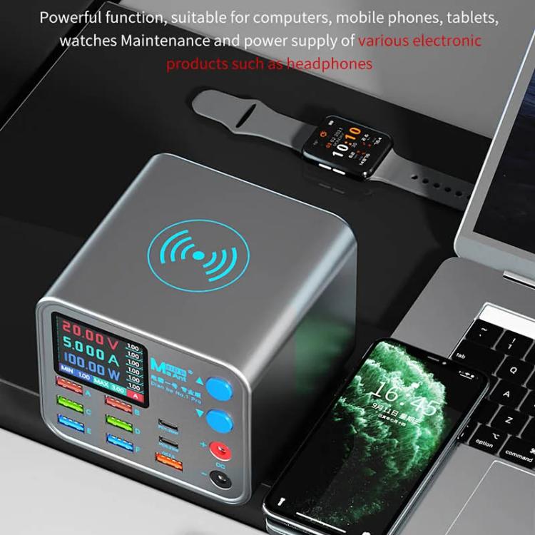 MaAnt DianBa No.1 Pro Multi-port Charger 9-ports With Digital Display Power Wireless Charger, DianBa No.1 Pro, EU Plug