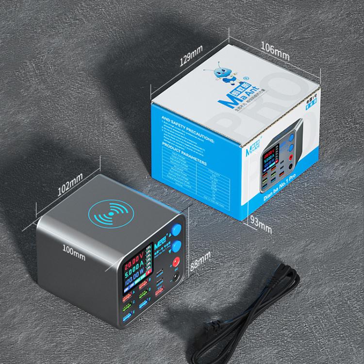 MaAnt DianBa No.1 Pro Multi-port Charger 9-ports With Digital Display Power Wireless Charger, DianBa No.1 Pro, EU Plug