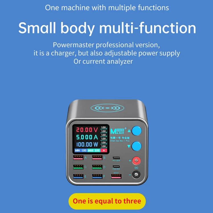 MaAnt DianBa No.1 Pro Multi-port Charger 9-ports With Digital Display Power Wireless Charger, DianBa No.1 Pro, EU Plug