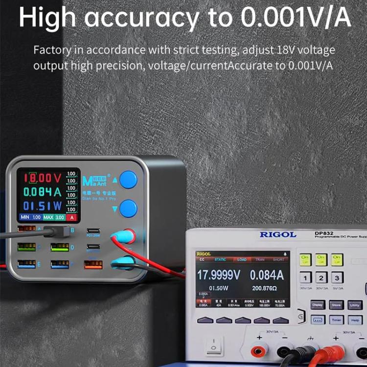 MaAnt DianBa No.1 Pro Multi-port Charger 9-ports With Digital Display Power Wireless Charger, DianBa No.1 Pro, EU Plug