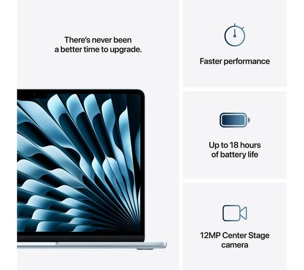 APPLE MacBook Air 13.6" (2025) - M4, 256 GB SSD, Sky Blue image number 10 of 11