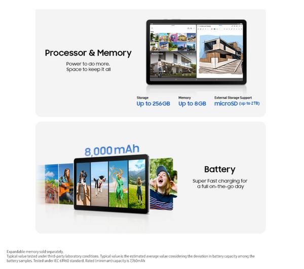 SAMSUNG Galaxy Tab S10 Lite 10.9" Tablet - 128 GB, Grey image number 3 of 12