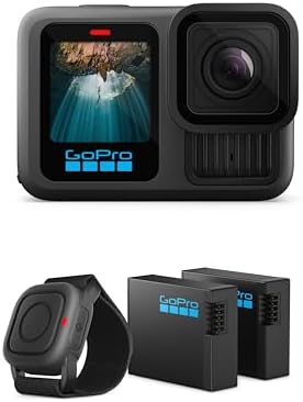 GoPro Hero13 Black 5.3K Action Camera Bundle, Includes 2 Enduro Batteries and Waterproof Shutter Remote|B0F7STY29N