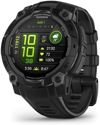 Garmin Instinct 3, 45mm rugged GPS smartwatch, Black|B0DSC8JF59