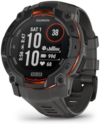 Garmin Instinct 3, 50mm rugged GPS smartwatch, Black/Charcoal band|B0DSC8GLRX