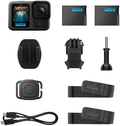 GoPro Hero13 Black 5.3K Action Camera Bundle, Includes 2 Enduro Batteries and Waterproof Shutter Remote|B0F7STY29N