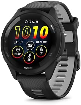 Garmin Forerunner 265, 46mm GPS running smartwatch, Black|B0BS1T9J4Y