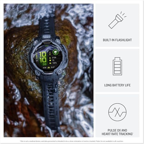 Garmin Instinct 3, 45mm rugged GPS smartwatch, Black|B0DSC8JF59
