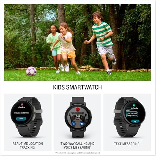 Garmin Bounce 2, LTE GPS smartwatch & fitness tracker for kids, Grey|B0FRGF5LP5