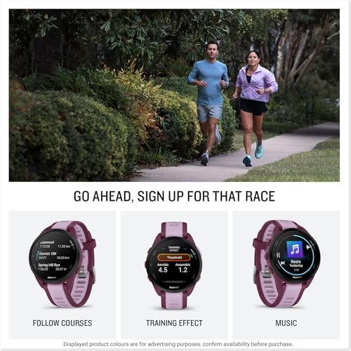 Garmin Forerunner 165, Music 43mm GPS running smartwatch, Black|B0CWB662HK