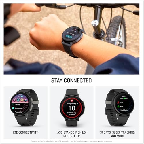 Garmin Bounce 2, LTE GPS smartwatch & fitness tracker for kids, Grey|B0FRGF5LP5