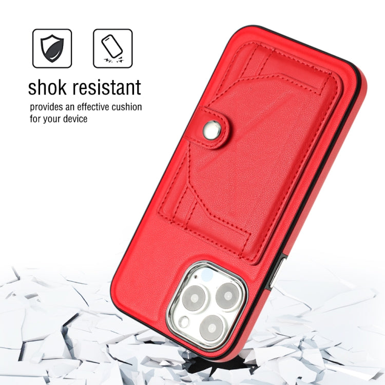 Shockproof Leather Phone Case with Card Holder, For iPhone 15 Pro Max, For iPhone 14, For iPhone 15 Pro, For iPhone 14 Plus
