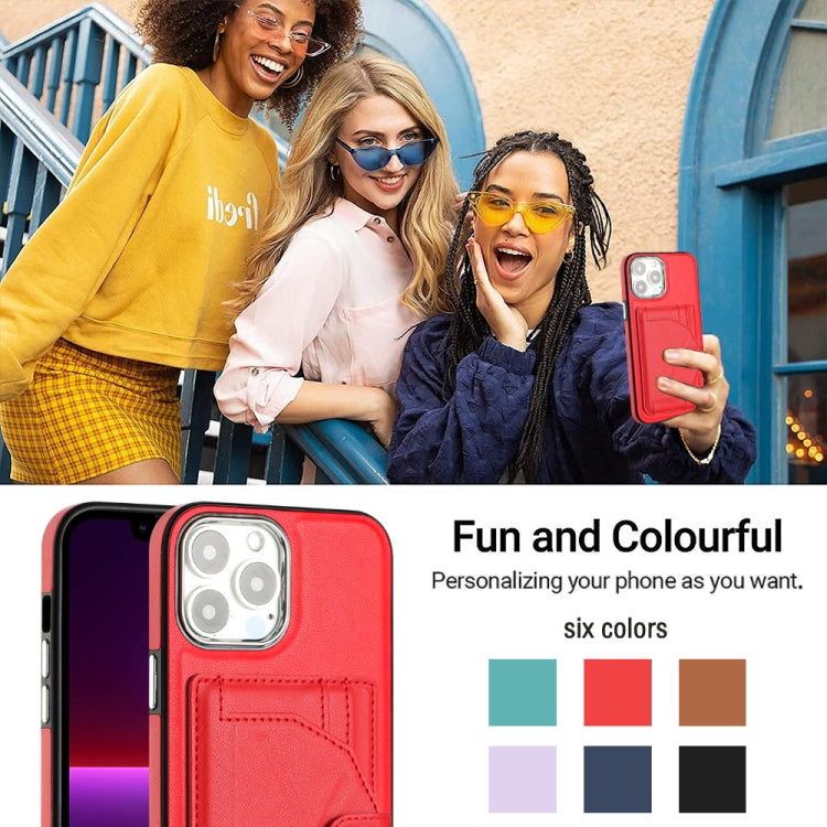 Shockproof Leather Phone Case with Card Holder, For iPhone 15 Pro Max, For iPhone 14, For iPhone 15 Pro, For iPhone 14 Plus