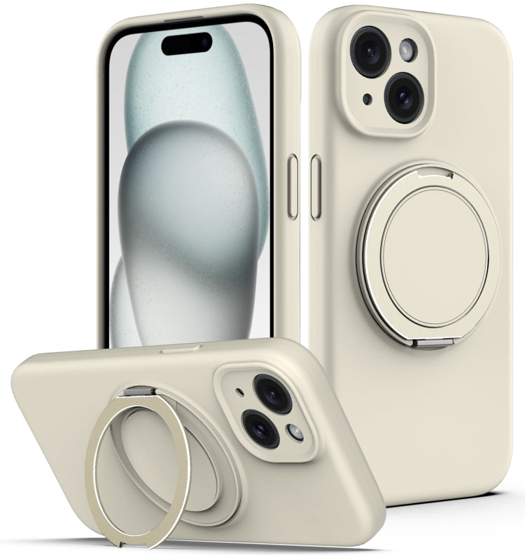 Liquid Silicone MagSafe Case with Rotating Holder, For iPhone 15,  14 Plus,  14,  14 Pro