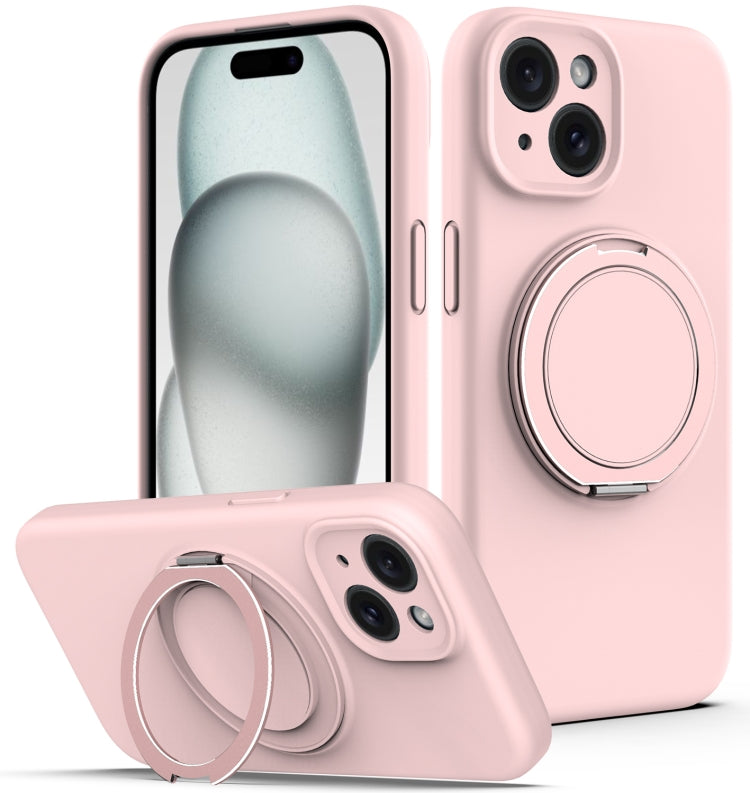 Liquid Silicone MagSafe Case with Rotating Holder, For iPhone 15,  14 Plus,  14,  14 Pro
