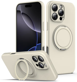 Liquid Silicone MagSafe Case with Rotating Holder, For iPhone 15,  14 Plus,  14,  14 Pro