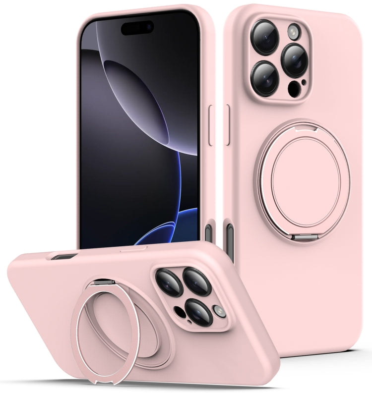 Liquid Silicone MagSafe Case with Rotating Holder, For iPhone 15,  14 Plus,  14,  14 Pro