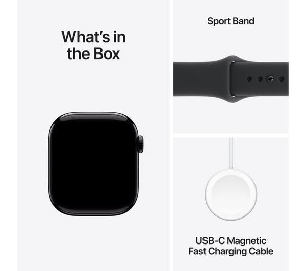 APPLE Watch Series 11 - 42 mm Jet Black Aluminium Case with Black Sport Band, M/L image number 9 of 10