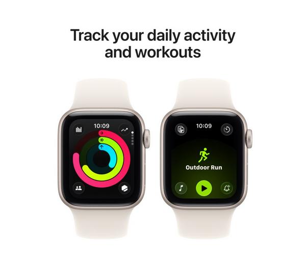 APPLE Watch SE 3 - 40 mm Starlight Aluminium Case with Starlight Sport Band, S/M image number 6 of 10